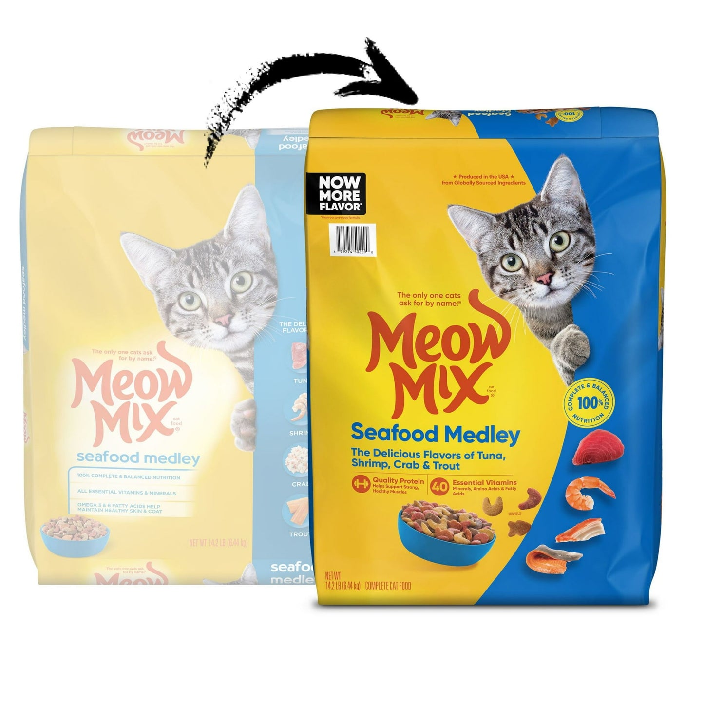 Meow Mix Seafood Medley Dry Cat Food, 14.2 lb. Bag