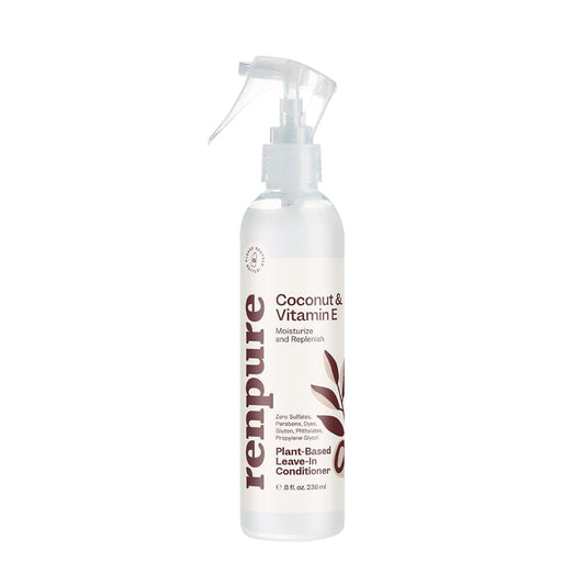 RENPURE Plant Based Natural Leave In Conditioner Spray - Hydrating Vitamin E & Coconut Oil Deep Conditioner for Hair & Beards - Sulfate Free, Anti...