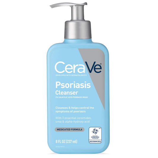 CeraVe Cleanser for Psoriasis Treatment | With Salicylic Acid for Dry Skin Itch Relief & Latic Acid for Exfoliation | Fragrance Free & Allergy..