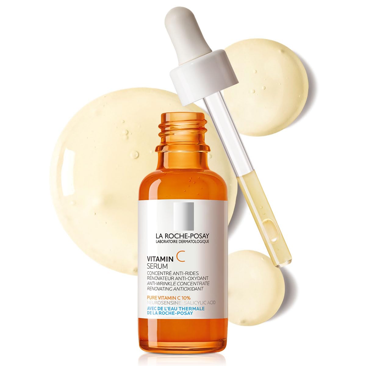 la Roche-Posay Pure Vitamin C Face Serum with Hyaluronic Acid & Salicylic Acid, Anti Aging Face Serum for Wrinkles & Uneven Skin Texture to Visibly...