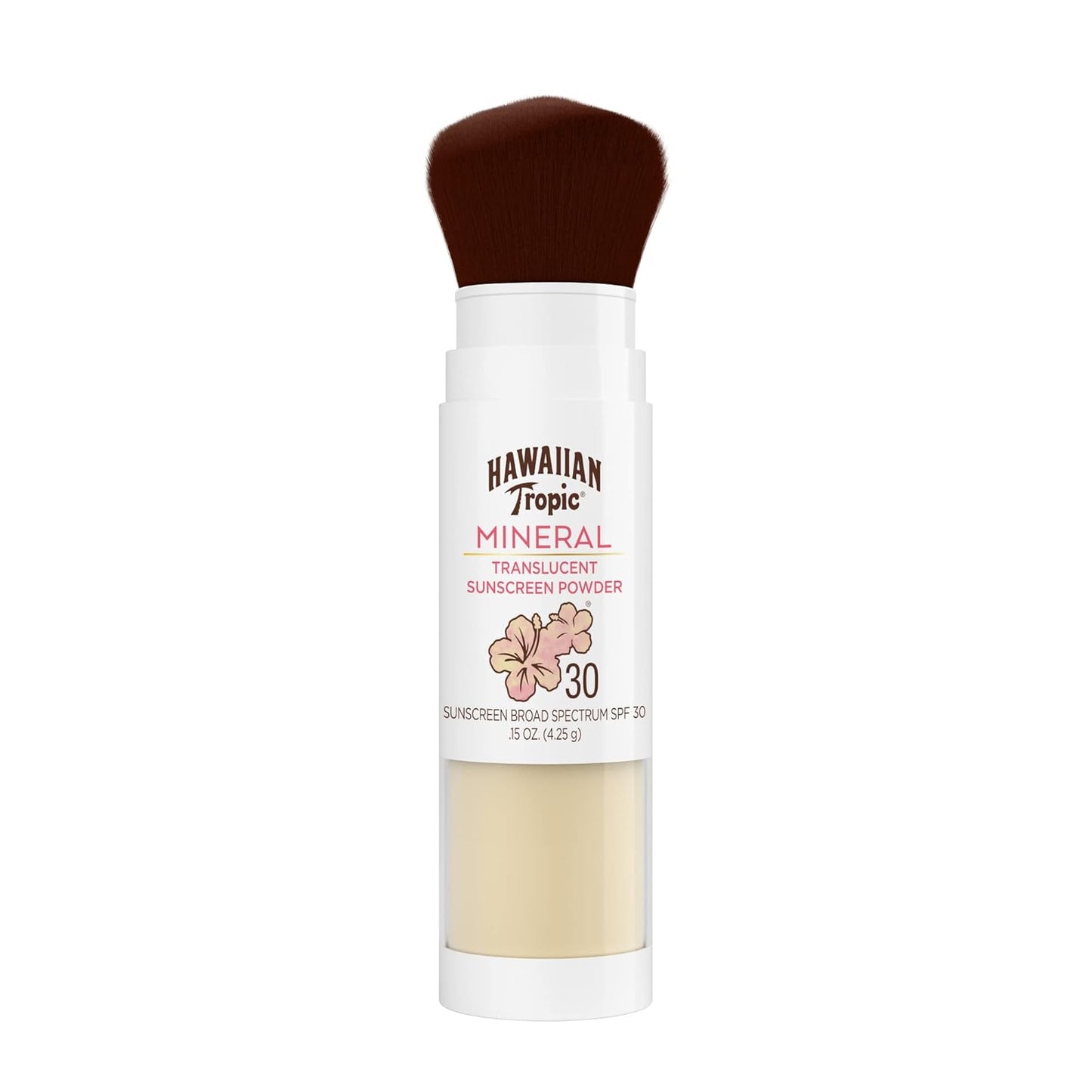 Hawaiian Tropic Mineral Powder Sunscreen Brush SPF 30 | SPF Powder Sunscreen for Face, Brush On Sunscreen Powder for Face, Translucent Powder SPF 30, Hawaiian Tropic Sunscreen Powder, 0.15oz
