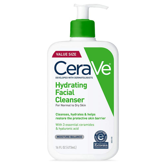 CeraVe Hydrating Facial Cleanser | Moisturizing Non-Foaming Face Wash with Hyaluronic Acid, Ceramides and Glycerin | Fragrance Free Paraben Free | 16 Fluid...