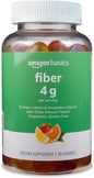 "Amazon Basics (previously Solimo) Fiber 4g Gummy - Digestive Health, Supports Regularity, Orange, Lemon & Strawberry, 90 Gummies (2 per Serving) 
"
