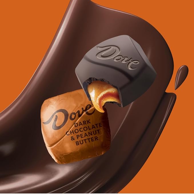 DOVE PROMISES Individually Wrapped Dark Chocolate & Peanut Butter Candy, 6.74 Oz Bag (Pack of 8)