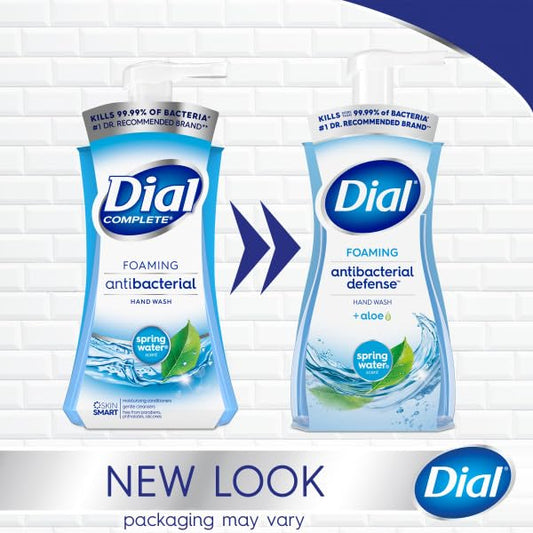 Dial Antibacterial Foaming Hand Wash, Spring Water, 7.5 fl oz (Pack of 6)