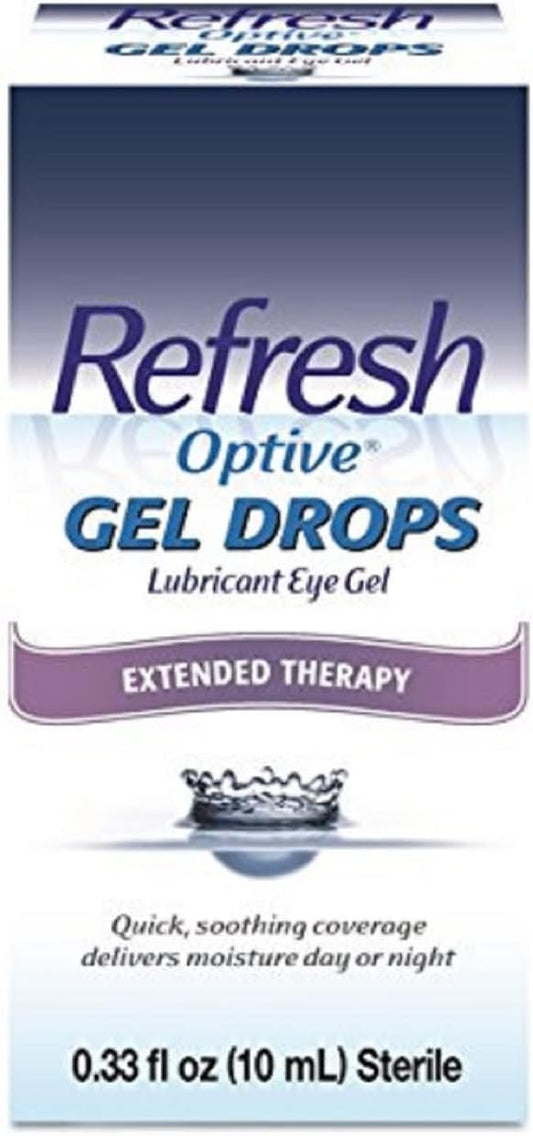 Refresh Optive Gel Drops Lubricant Eye Gel, 0.33 Fl Oz (Pack of 1) Sterile, Packaging May Vary