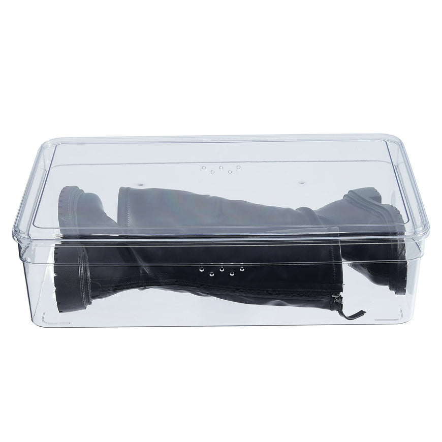Mainstays Clear Plastic Glossy Boot Box with Lid for Adult