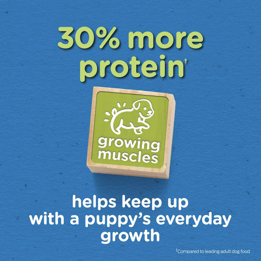 Purina Puppy Chow Dry Dog Food, Tender & Crunchy High Protein Real Beef & Rice, 30 lb Bag