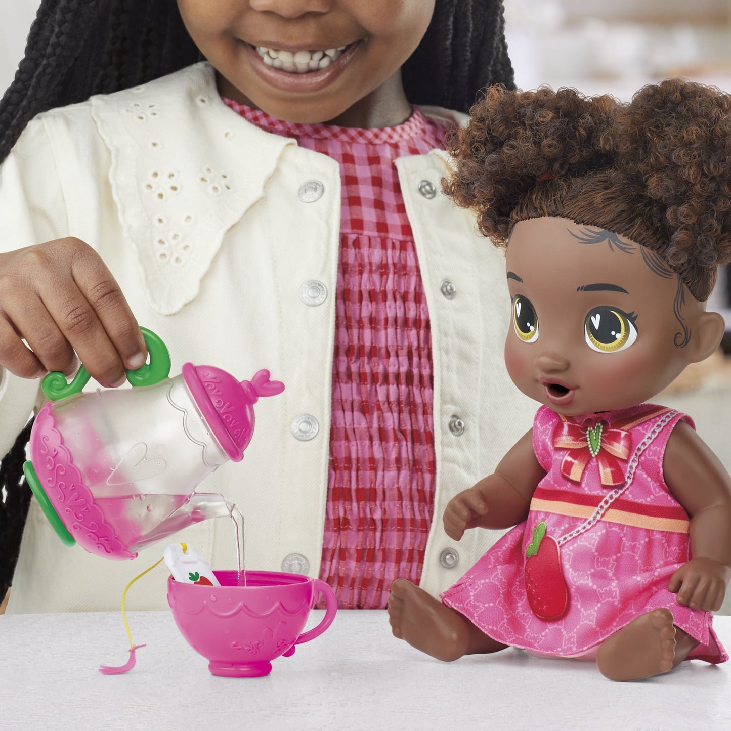 Baby Alive Bubbly Tea Party Berry Boo, Black Hair Baby Doll, Toys for Girls & Boys 3+
