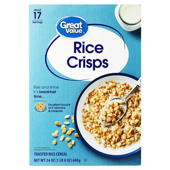 (6 pack) Great Value Crisp Rice Breakfast Cereal, 24 oz