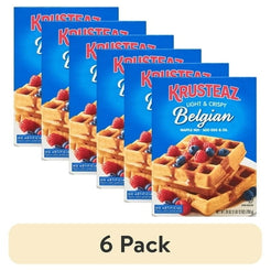 (6 pack) Krusteaz Light and Crispy Belgian Waffle Mix, Krusteaz Waffle Mix, 28 oz Box