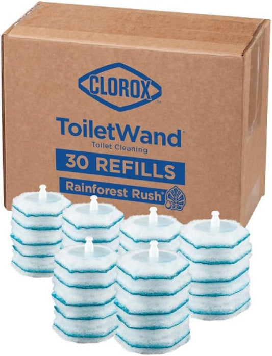 Original Clorox ToiletWand Disinfecting Refills, Rainforest Rush, 30 Ct (Package May Vary)