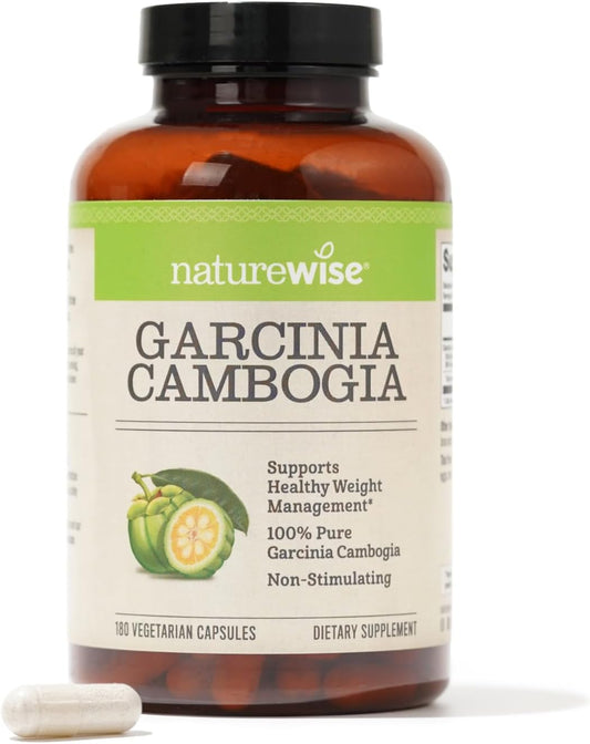 Naturewise Garcinia Cambogia with Natural Garcinia Cambogia Extract, 60% HCA Concentration, Natural Support for Weight Goals and Energy - Vegan, Non-GMO,...