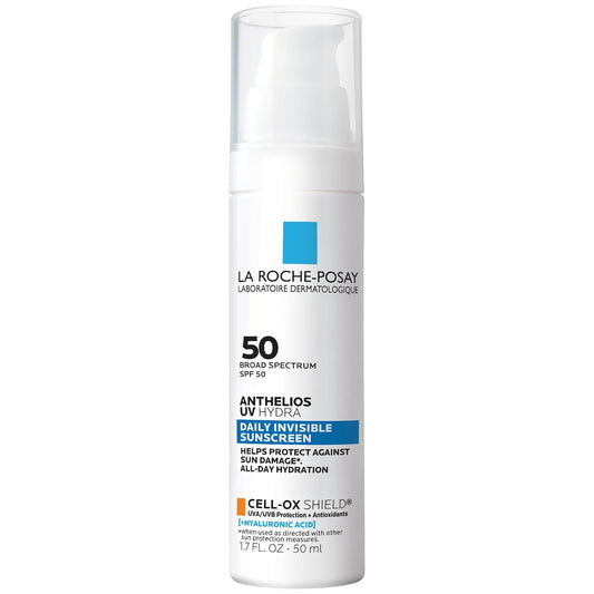 La Roche Posay Anthelios UV Hydra Sunscreen SPF 50 | Daily Hydrating Sunscreen for Face with Hyaluronic Acid and Vitamin E | Broad Spectrum Invisible SPF...