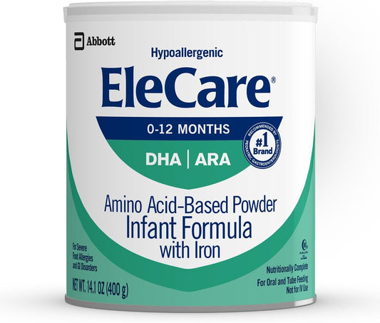 EleCare Hypoallergenic Infant Formula, Complete Nutrition for Food Allergies, Amino Acid-based Baby Formula Powder, 14.1-oz Can 

