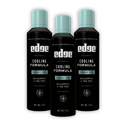 Edge Shave Gel for Men, Cooling Eucalyptus & Tea Tree, 7oz (3 Pack) - Shaving Gel For Men That Moisturizes, Protects and Soothes To Help Reduce Skin...