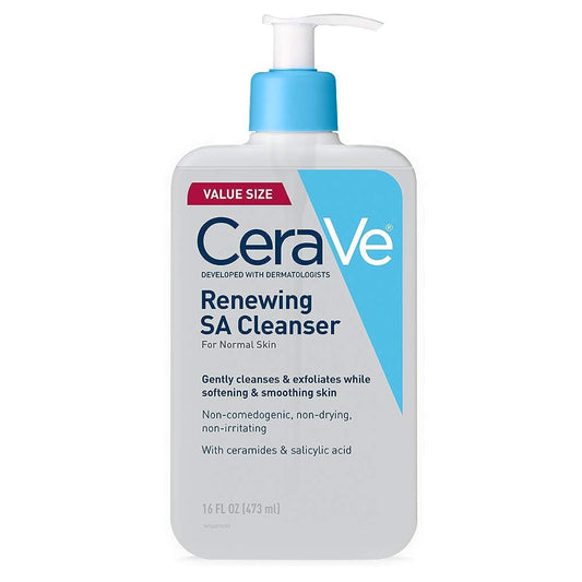 CeraVe SA Cleanser | Salicylic Acid Cleanser with Hyaluronic Acid, Niacinamide & Ceramides| BHA Exfoliant for Face | Fragrance Free Non-Comedogenic | 16...