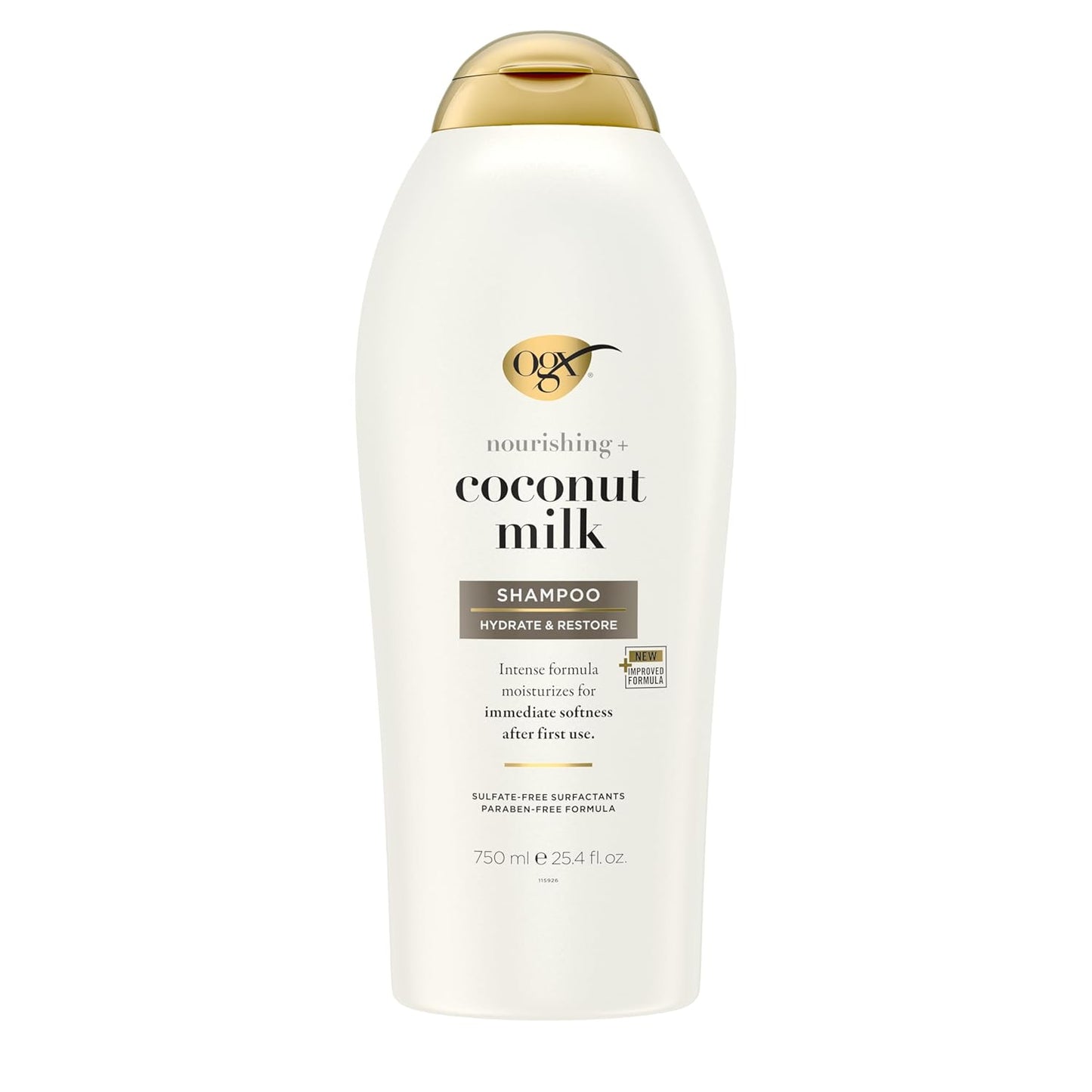 OGX Nourishing + Coconut Milk Shampoo, Hydrating & Restoring Shampoo Moisturizes for Soft Hair After the First Use, Paraben-Free, Sulfate-Free...