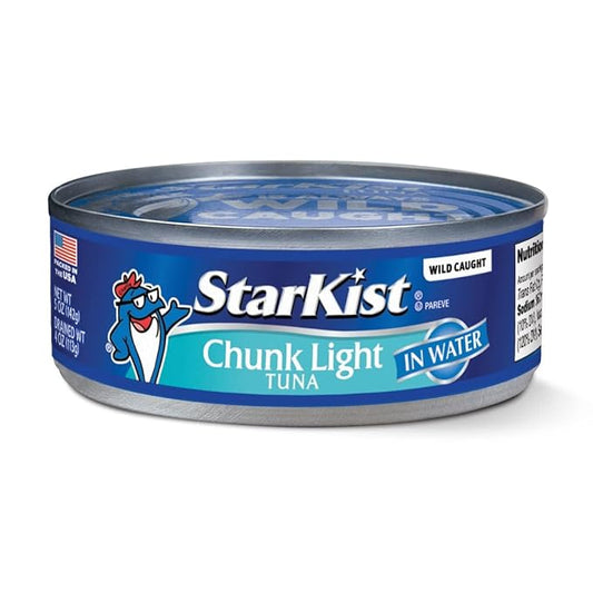 StarKist Chunk Light Tuna in Water, 5 oz (48 Pack) Canned Tuna Fish, Wild Caught, Gluten Free, Ready to Eat, Perfect for Salads, Keto Meals and Snacks, with 20g Protein & 90 Calories Per Serving