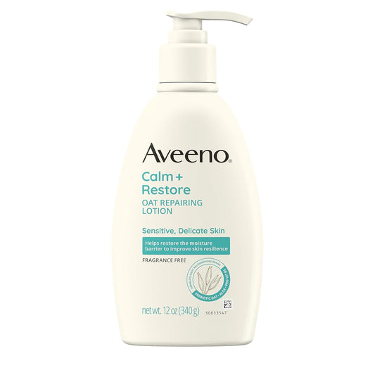 Aveeno Calm + Restore Oat Repairing Body Lotion for Sensitive Skin, Daily Moisturizer with Prebiotic Oat, Aloe & Pro-Vitamin B5 Helps Restore Skin's...