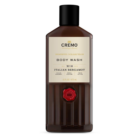 Cremo Rich-Lathering Italian Bergamot Body Wash for Men, Notes of Italian Bergamot, Neroli Blossom, and Fresh Vetiver, 16 Fl Oz