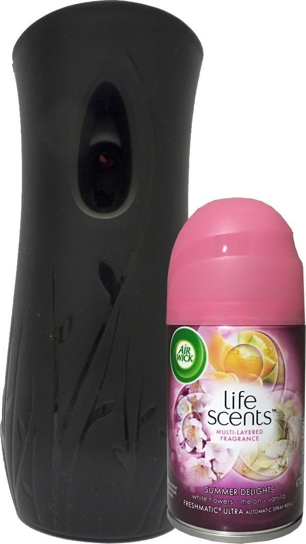 Air Wick Automatic Air Freshener Spray Starter Kit (Gadget + 1 Refill), Summer Delights, Air Freshener, Essential Oil, Odor Neutralization 
