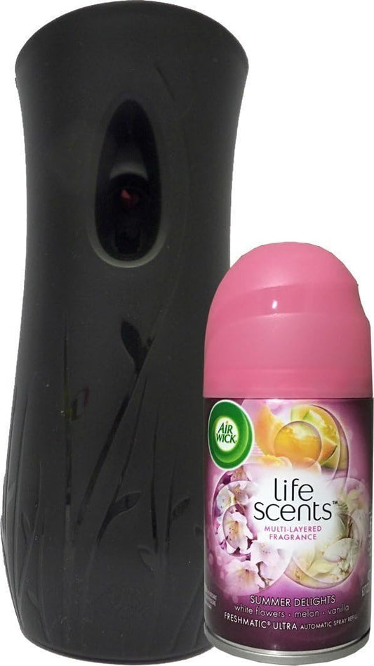 Air Wick Automatic Air Freshener Spray Starter Kit (Gadget + 1 Refill), Summer Delights, Air Freshener, Essential Oil, Odor Neutralization 
