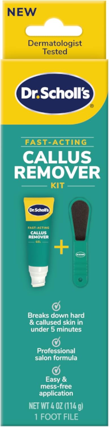 Dr. Scholl's Fast Acting Callus Remover Gel Kit, Hard Skin Removal, Smooth Soft Feet in Minutes, Salon Professional Formula, Mess Free Application,...