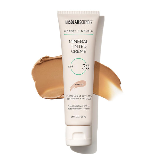 MDSolarSciences Mineral Tinted Crème SPF 30 Sunscreen for Face – Water-Resistant, Broad Spectrum UV Protection – Blendable Micronized Zinc Oxide Cream