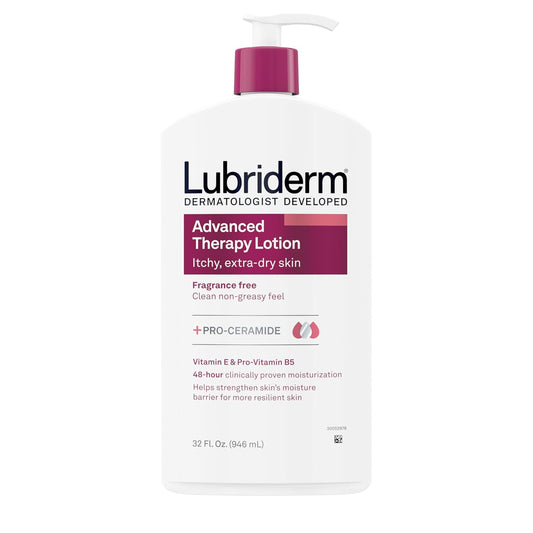 Lubriderm Advanced Therapy Fragrance Free Moisturizing Hand & Body Lotion + Pro-Ceramide with Vitamins E & Pro-Vitamin B5, Intense Hydration for..