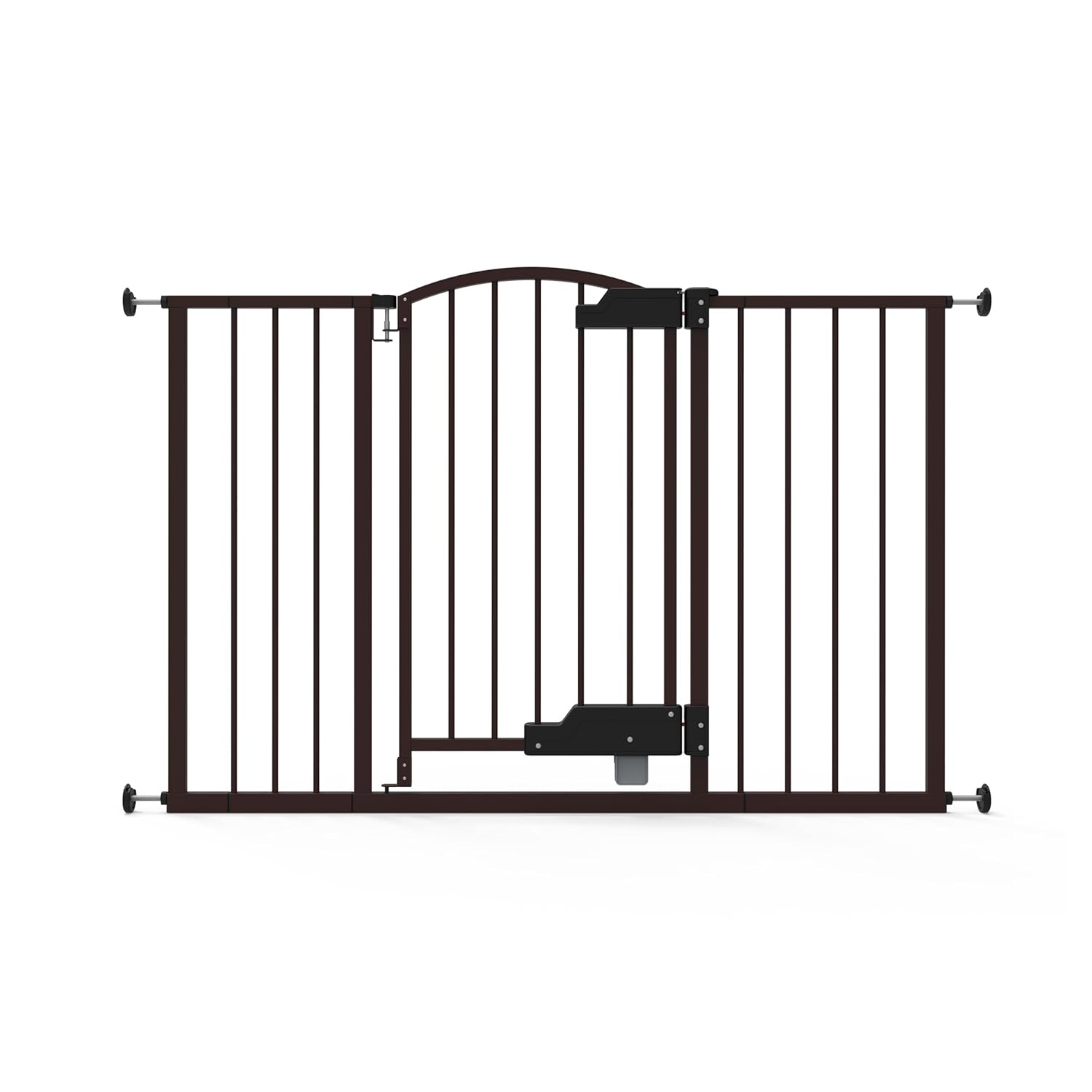 Summer by Ingenuity Thruway 52W Series Pet & Baby Gate with Hands-Free Foot Open, 29"-52" Wide, 28" Tall, Pressure or Hardware Mounted, Wall or Banister in Doorway or Hallway - Espresso