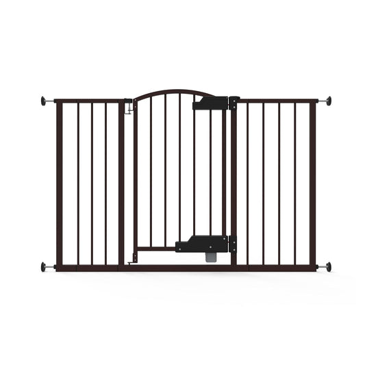Summer by Ingenuity Thruway 52W Series Pet & Baby Gate with Hands-Free Foot Open, 29"-52" Wide, 28" Tall, Pressure or Hardware Mounted, Wall or Banister in Doorway or Hallway - Espresso
