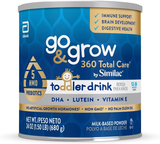 Similac Go & Grow 360 Total Care by Similac Toddler Nutritional Drink With 5 HMOs,Powder,24-oz Can