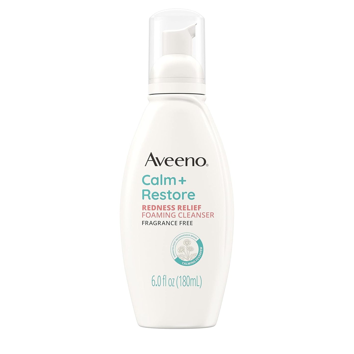 Aveeno Calm + Restore Redness Relief Foaming Cleanser, Daily Facial Cleanser With Calming Feverfew to Help Reduce the Appearance of Redness, Hypoallergenic...