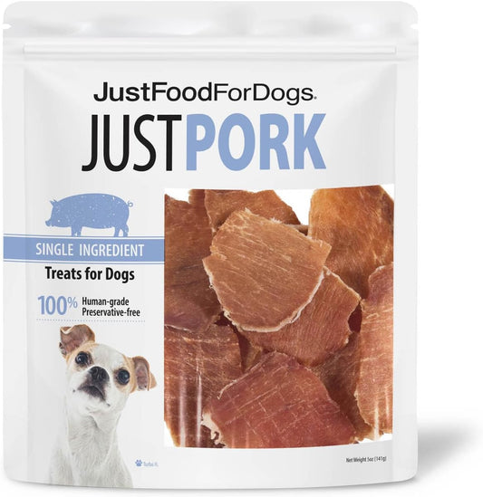 ustFoodForDogs Healthy Dog Treats, Pork, Single-Ingredient, Made in The USA, 5 oz