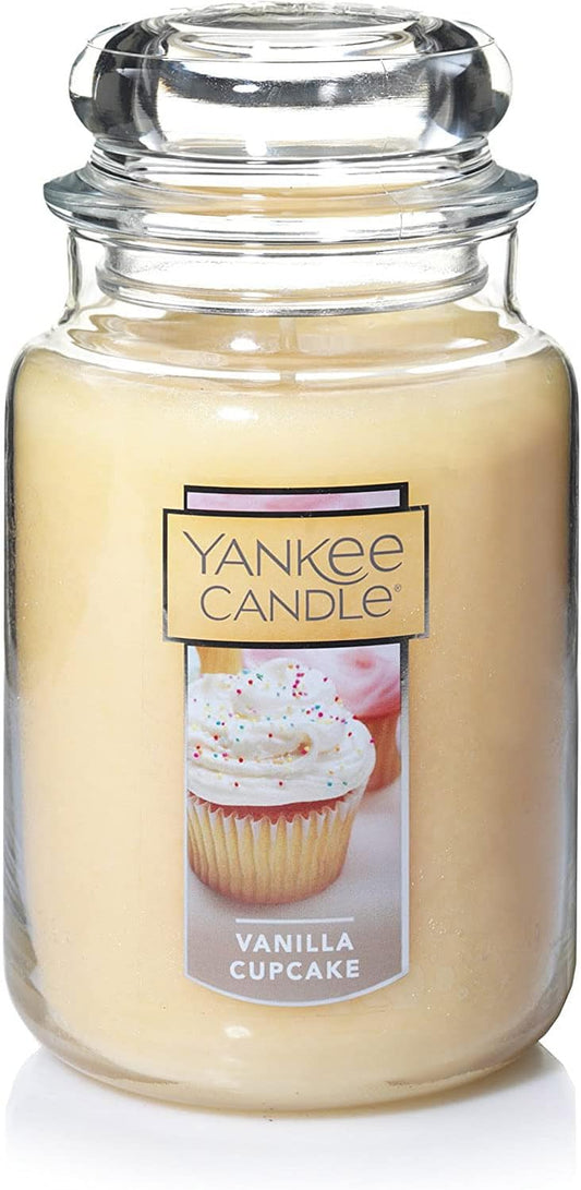 Yankee Candle 00609032519490 Vanilla Cupcake Scented 22oz Single Wick Candle, Over 110 Hours of Burn Time, Ideal for Creating Relaxing Ambience &...