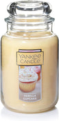 Yankee Candle 00609032519490 Vanilla Cupcake Scented 22oz Single Wick Candle, Over 110 Hours of Burn Time, Ideal for Creating Relaxing Ambience &...