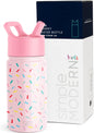 Simple Modern Kids Water Bottle with Straw Lid | Insulated Stainless Steel Reusable Tumbler for Toddlers, Girls | Summit Collection | 14oz, Confetti