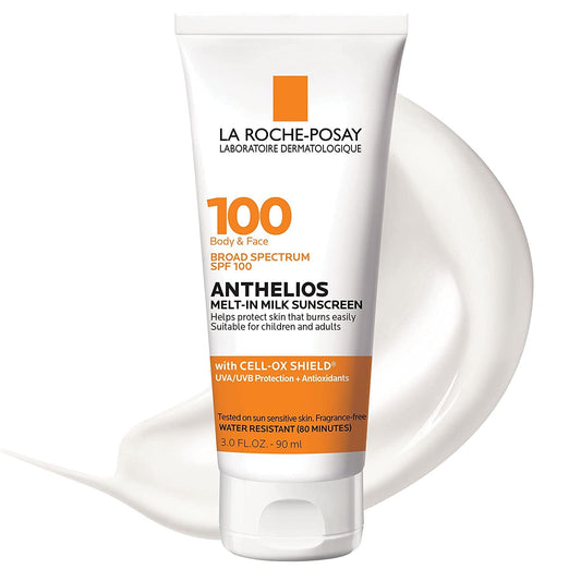 La Roche-Posay Anthelios Melt-In Milk Sunscreen SPF 100 | Sunscreen For Body & Face | Broad Spectrum SPF + Antioxidants | Oil Free Sunscreen Lotion |...