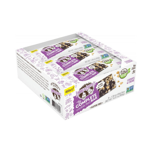 Lenny & Larry's Cookie-fied Bar, Cookies & Creme, 45g - Plant-Based Protein Bar, Vegan and Non-GMO (Pack of 9)