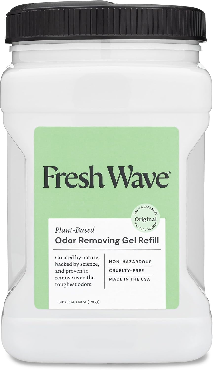 Fresh Wave Odor Removing Gel Refill, 63 oz.- Safer Odor Absorbers for Home, Natural Plant-Based Odor Eliminator, Every 15 oz. lasts 30-60 Days, For Cooking,...