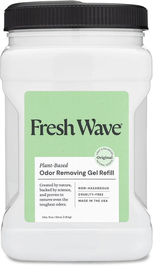 Fresh Wave Odor Removing Gel Refill, 63 oz.- Safer Odor Absorbers for Home, Natural Plant-Based Odor Eliminator, Every 15 oz. lasts 30-60 Days, For Cooking,...