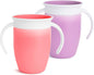Munchkin® Miracle® 360 Trainer Sippy Cup with Handles, Spill Proof, 7 Ounce, 2 Pack, Pink/Purple