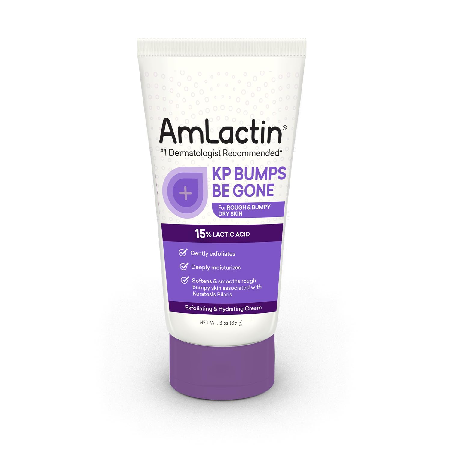 AmLactin KP Bumps Be Gone - 3 oz Keratosis Pilaris Moisturizing Cream with 15% Lactic Acid - Exfoliator and Moisturizer for Dry, Rough and Bumpy Skin...