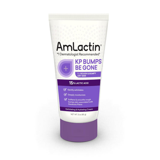 AmLactin KP Bumps Be Gone - 3 oz Keratosis Pilaris Moisturizing Cream with 15% Lactic Acid - Exfoliator and Moisturizer for Dry, Rough and Bumpy Skin...