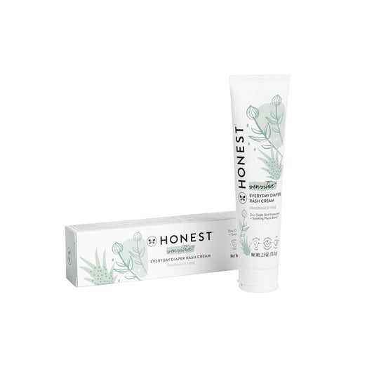 The Honest Company Hypoallergenic Diaper Rash Cream | Moisturizing + Calming Zinc Oxide Ointment | NEA Recognized, Cruelty Free | 2.5 oz