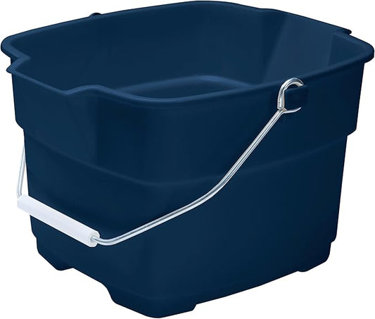 Rubbermaid Roughneck Square Bucket, 15-Quart, Blue, Sturdy Pail Bucket Organizer Household Cleaning Supplies Projects Mopping Storage Comfortable Durable...