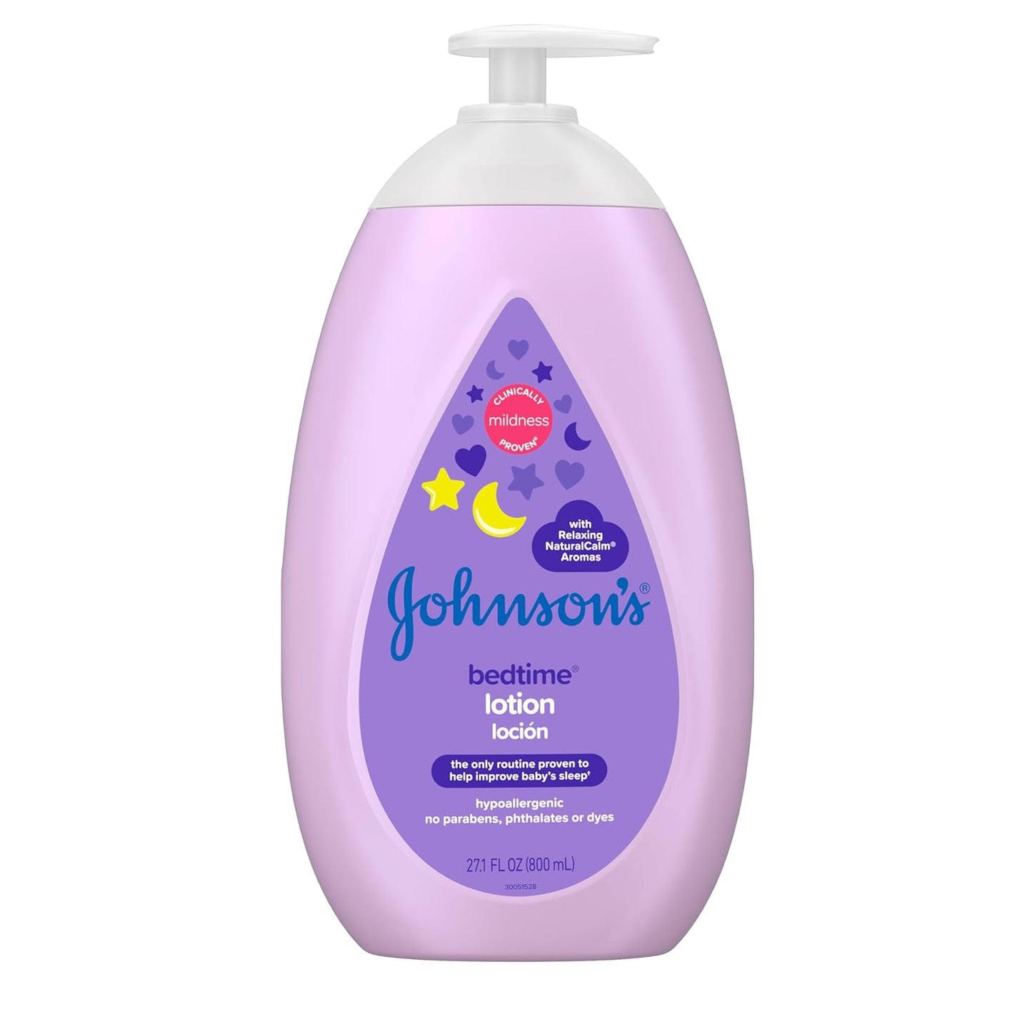 Johnson's Baby Moisturizing Bedtime Baby Body Lotion with Coconut Oil & Relaxing NaturalCalm Aromas to Help Relax Baby, Hypoallergenic, Paraben- & Phthalate-Free Baby Skin Care, 27.1 fl. Oz