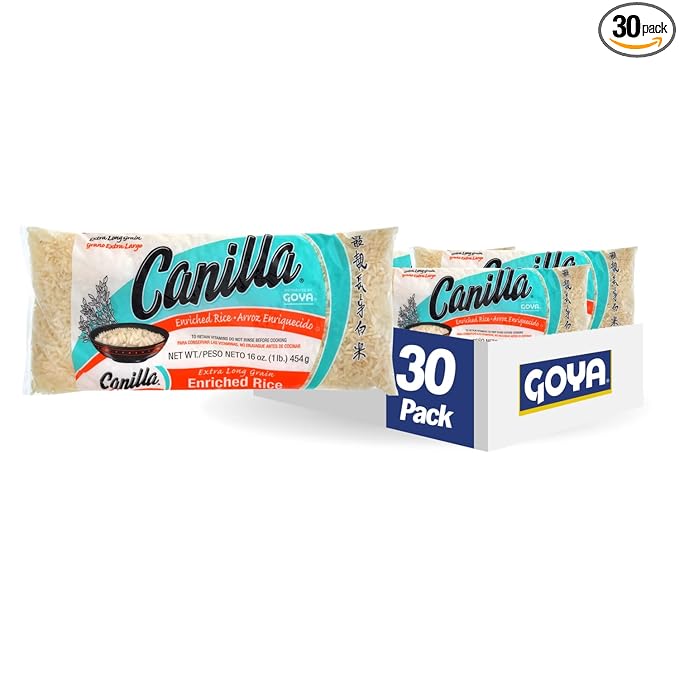 Goya Foods Canilla Extra Long Grain White Rice, 1 Pound (Pack of 30)