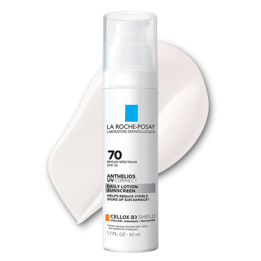 La Roche-Posay Anthelios UV Correct Sunscreen Moisturizer SPF 70, Daily Anti-Aging Face Moisturizer with Niacinamide to Even Skin Tone & Fine Lines, Sun... 
